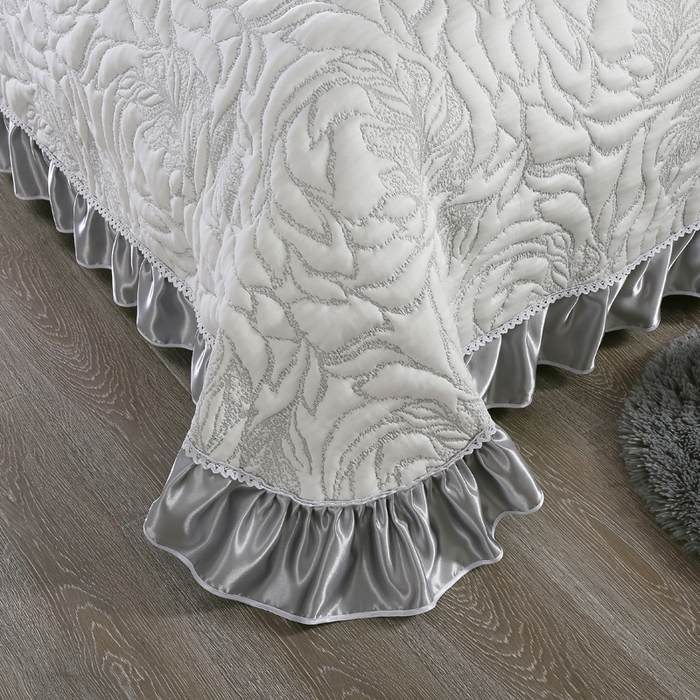 91家纺网 家纺一手货源 找家纺 典曼家纺 2025新款北欧风针织棉床盖三件套床盖 华美典韵