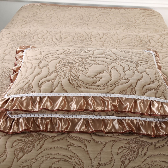 91家纺网 家纺一手货源 找家纺 典曼家纺 2025新款北欧风针织棉床盖三件套床盖 华美典韵驼