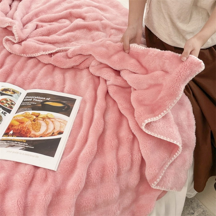 91家纺网 家纺一手货源 找家纺 （总）奥裕2025新款双面泡泡兔毛绒多功能毛毯高克重法莱绒牛奶绒