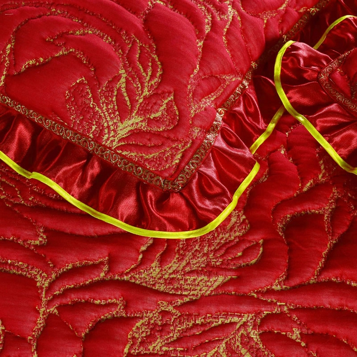 91家纺网 家纺一手货源 找家纺 典曼家纺 2025新款北欧风针织棉床盖三件套床盖 烈火如歌