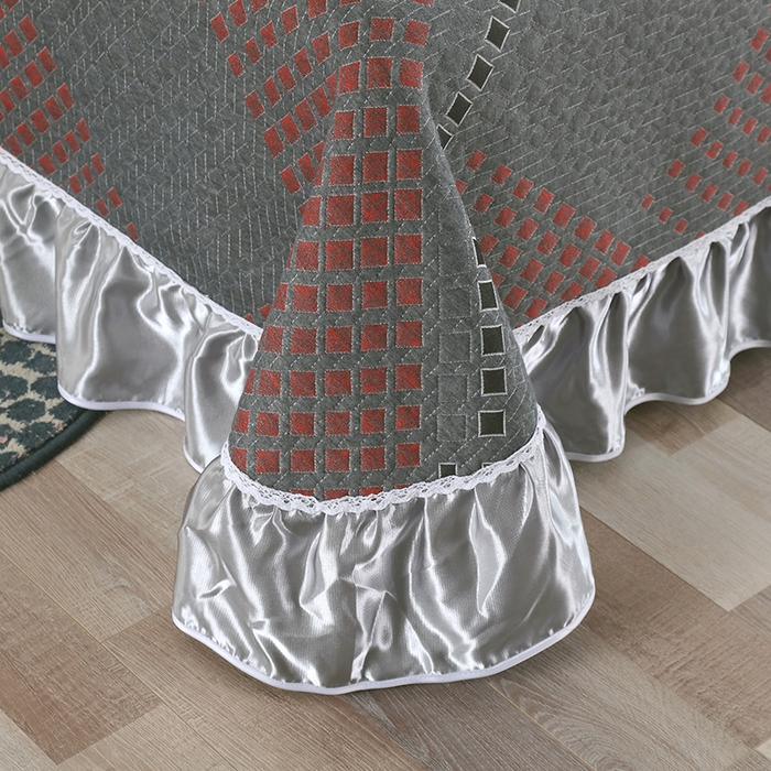 91家纺网 家纺一手货源 找家纺 典曼家纺 2025新款北欧风针织棉床盖三件套床盖 欧德堡-红