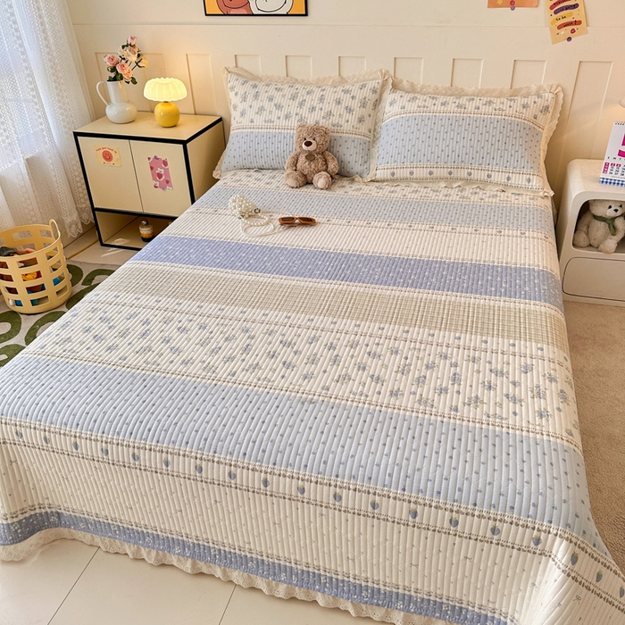 91家纺网 家纺一手货源 找家纺 （总）岚吉家纺 2025新款云朵棉床盖三件套