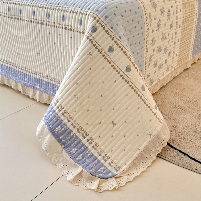 91家纺网 家纺一手货源 找家纺 （总）岚吉家纺 2025新款云朵棉床盖三件套