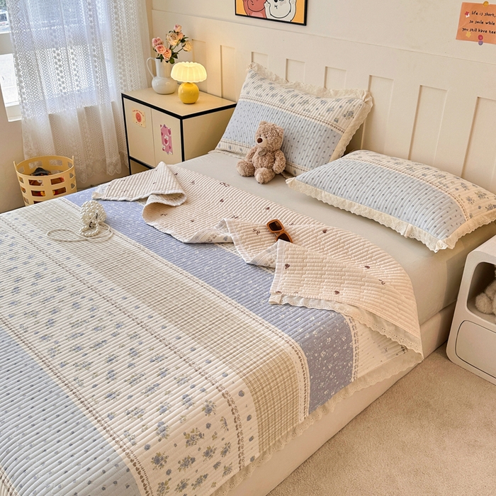 91家纺网 家纺一手货源 找家纺 （总）岚吉家纺 2025新款云朵棉床盖三件套