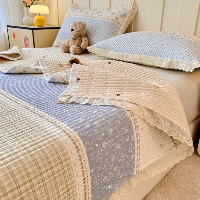 91家纺网 家纺一手货源 找家纺 （总）岚吉家纺 2025新款云朵棉床盖三件套