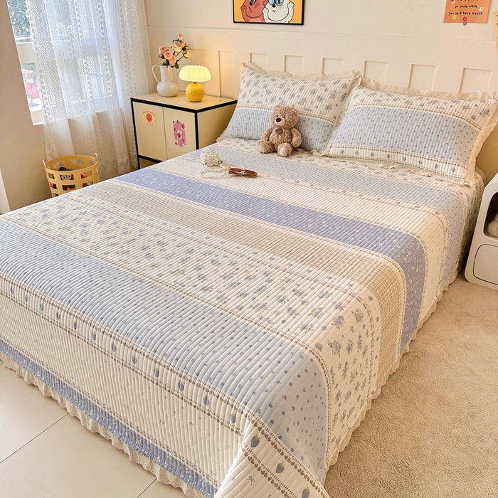 91家纺网 家纺一手货源 找家纺 （总）岚吉家纺 2025新款云朵棉床盖三件套