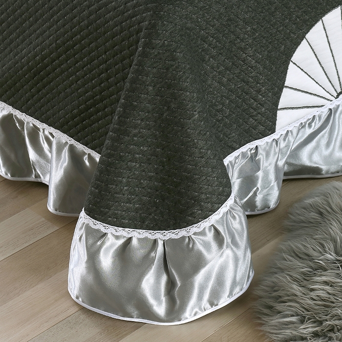 91家纺网 家纺一手货源 找家纺 典曼家纺 2025新款北欧风针织棉床盖三件套床盖 伞上生花