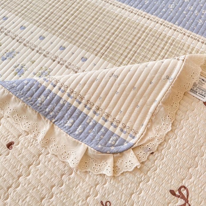 91家纺网 家纺一手货源 找家纺 岚吉家纺 2026新款云朵棉床盖三件套 小苍蓝