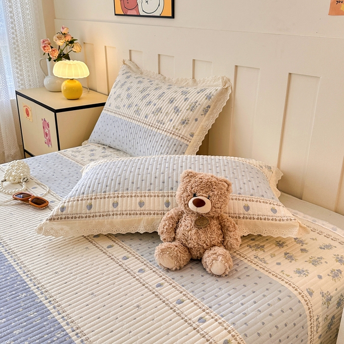 91家纺网 家纺一手货源 找家纺 岚吉家纺 2026新款云朵棉床盖三件套 小苍蓝