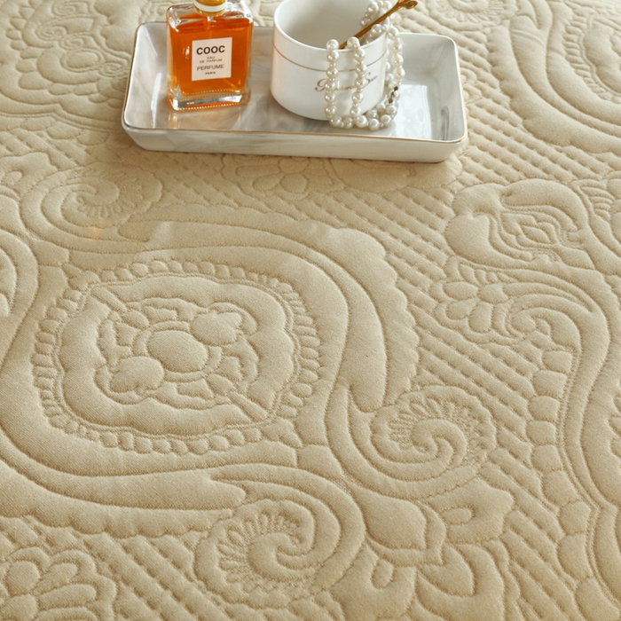 91家纺网 家纺一手货源 找家纺 典曼家纺 2025新款北欧风针织棉床盖三件套床盖 罗衾-黄