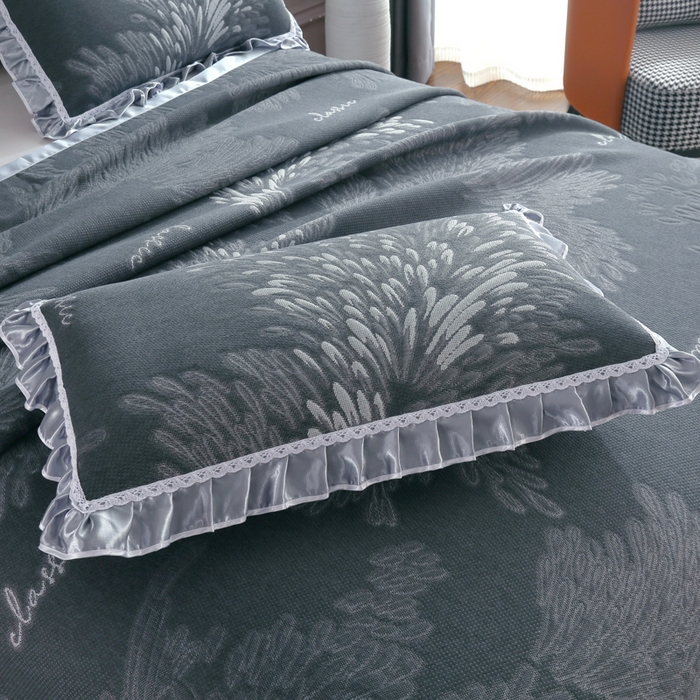 91家纺网 家纺一手货源 找家纺 典曼家纺 2025新款北欧风针织棉床盖三件套床盖 欧式风情