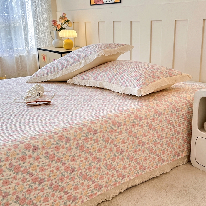 岚吉家纺 2026新款云朵棉床盖三件套 春天里