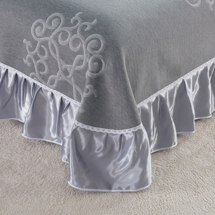 91家纺网 家纺一手货源 找家纺 典曼家纺 2025新款北欧风针织棉床盖三件套床盖 盛世佳人