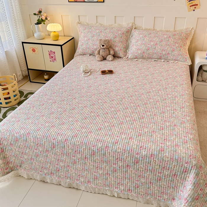 91家纺网 家纺一手货源 找家纺 岚吉家纺 2026新款云朵棉床盖三件套 花海