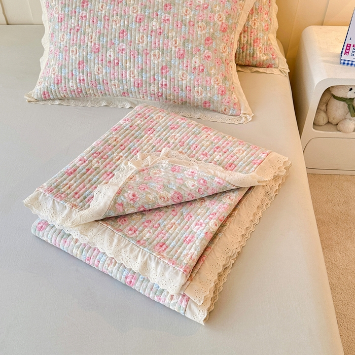 91家纺网 家纺一手货源 找家纺 岚吉家纺 2026新款云朵棉床盖三件套 花海