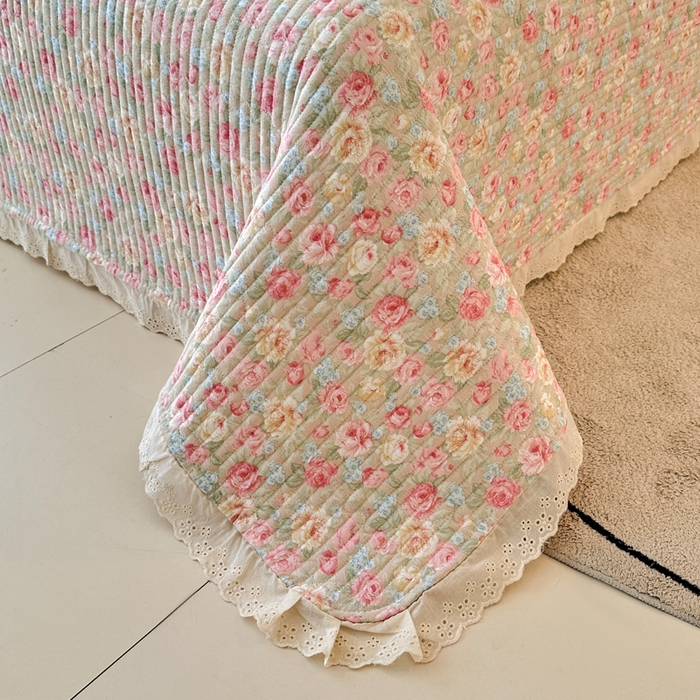 91家纺网 家纺一手货源 找家纺 岚吉家纺 2026新款云朵棉床盖三件套 花海