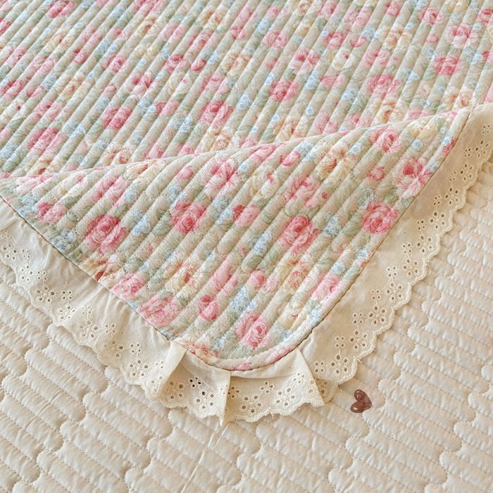 91家纺网 家纺一手货源 找家纺 岚吉家纺 2026新款云朵棉床盖三件套 花海