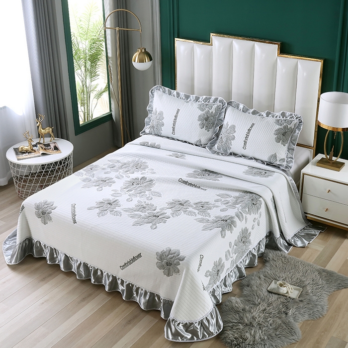 91家纺网 家纺一手货源 找家纺 （总）典曼家纺 2025新款北欧风针织棉床盖三件套床盖