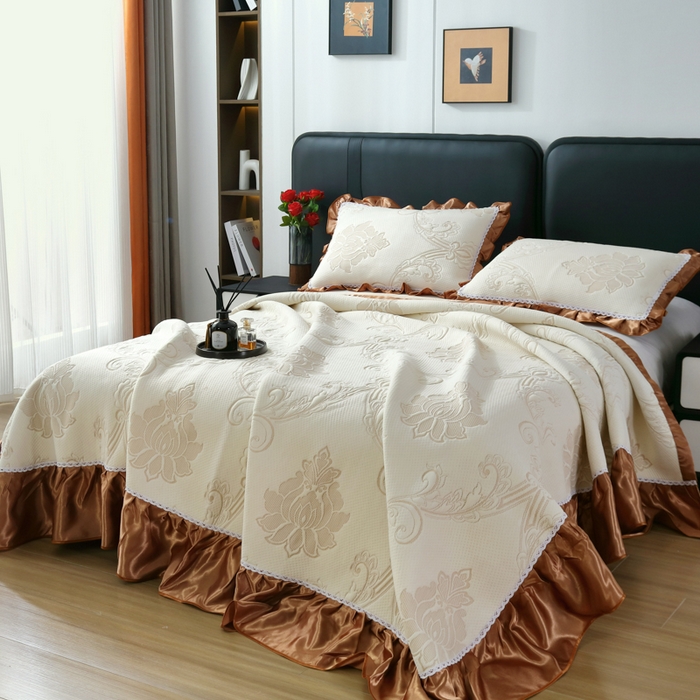 91家纺网 家纺一手货源 找家纺 （总）典曼家纺 2025新款北欧风针织棉床盖三件套床盖