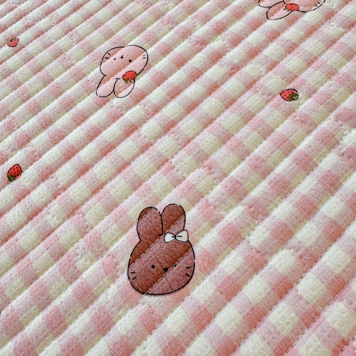 91家纺网 家纺一手货源 找家纺 岚吉家纺 2026新款云朵棉床盖三件套 兔兔乐园