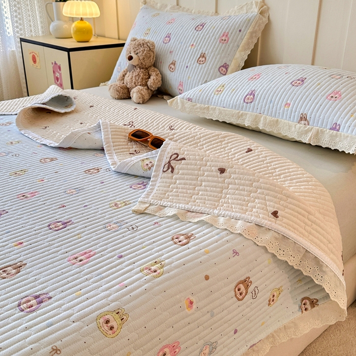 91家纺网 家纺一手货源 找家纺 岚吉家纺 2026新款云朵棉床盖三件套 阿布布