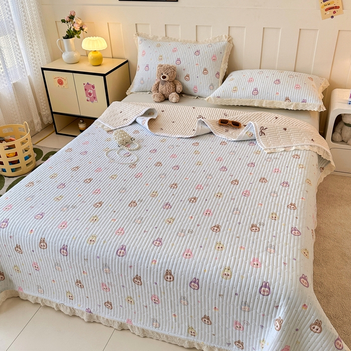 91家纺网 家纺一手货源 找家纺 岚吉家纺 2026新款云朵棉床盖三件套 阿布布