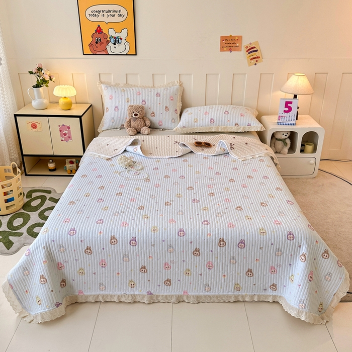 91家纺网 家纺一手货源 找家纺 岚吉家纺 2026新款云朵棉床盖三件套 阿布布