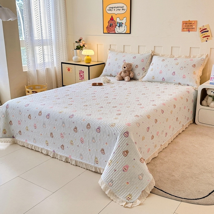 91家纺网 家纺一手货源 找家纺 岚吉家纺 2026新款云朵棉床盖三件套 阿布布