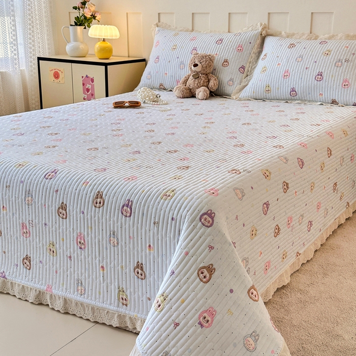 91家纺网 家纺一手货源 找家纺 岚吉家纺 2026新款云朵棉床盖三件套 阿布布