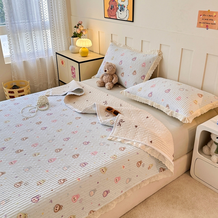 91家纺网 家纺一手货源 找家纺 岚吉家纺 2026新款云朵棉床盖三件套 阿布布