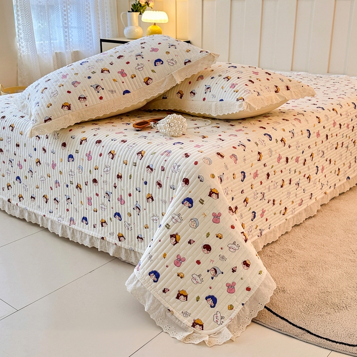 91家纺网 家纺一手货源 找家纺 岚吉家纺 2026新款云朵棉床盖三件套 小呆呆