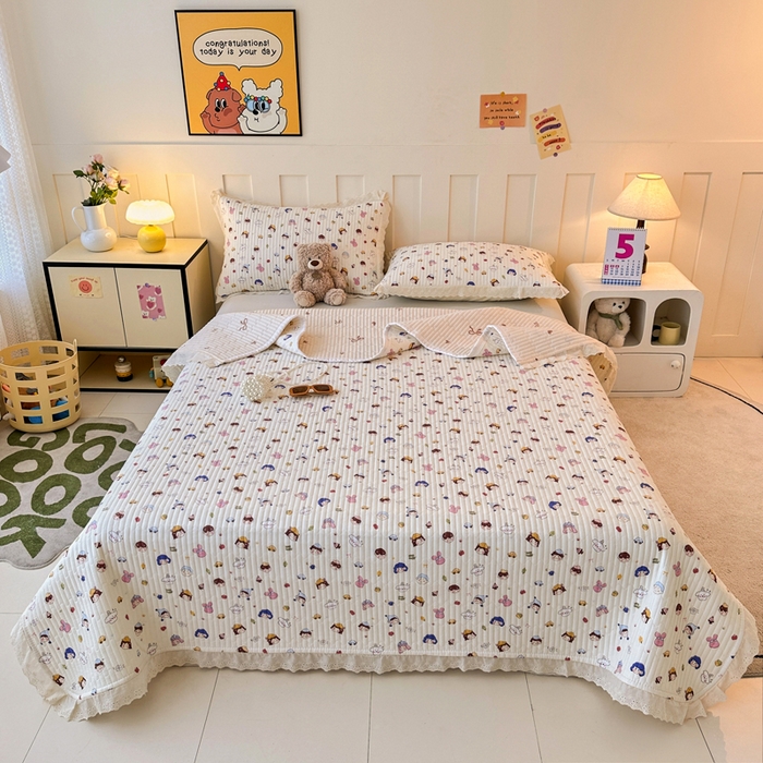 91家纺网 家纺一手货源 找家纺 岚吉家纺 2026新款云朵棉床盖三件套 小呆呆