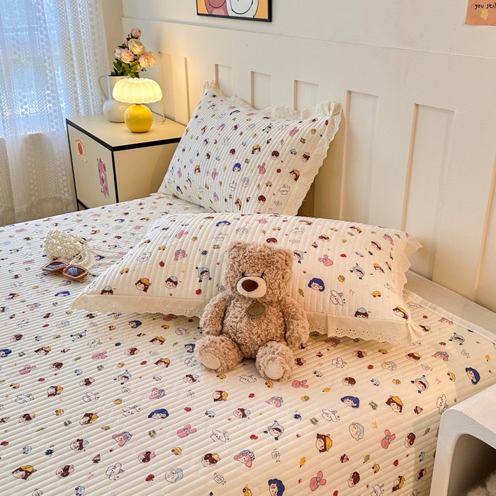 91家纺网 家纺一手货源 找家纺 岚吉家纺 2026新款云朵棉床盖三件套 小呆呆