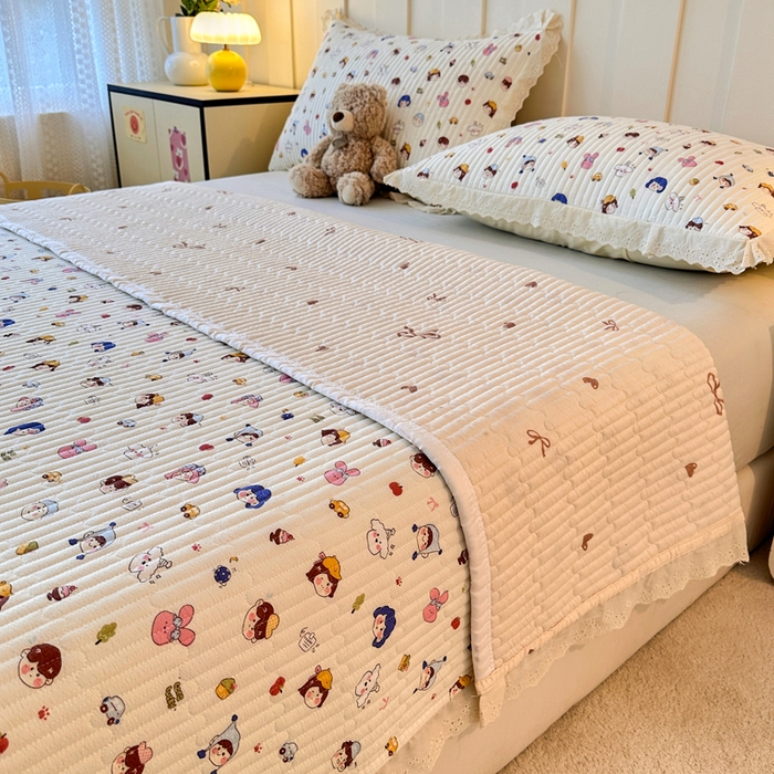 91家纺网 家纺一手货源 找家纺 岚吉家纺 2026新款云朵棉床盖三件套 小呆呆