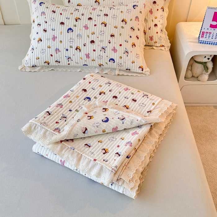 91家纺网 家纺一手货源 找家纺 岚吉家纺 2026新款云朵棉床盖三件套 小呆呆