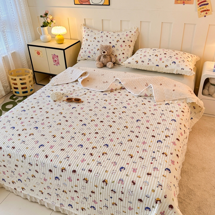 91家纺网 家纺一手货源 找家纺 岚吉家纺 2026新款云朵棉床盖三件套 小呆呆