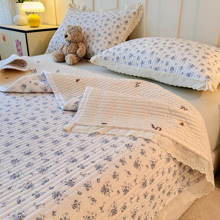 91家纺网 家纺一手货源 找家纺 岚吉家纺 2026新款云朵棉床盖三件套 幽兰