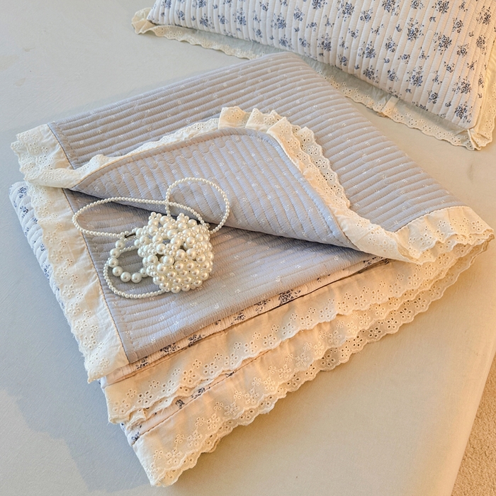 91家纺网 家纺一手货源 找家纺 岚吉家纺 2026新款云朵棉床盖三件套 幽兰