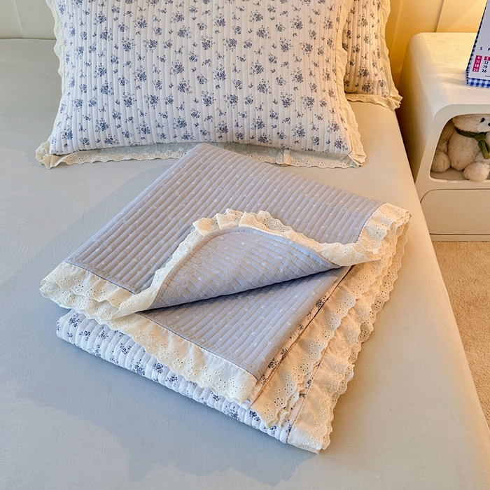 91家纺网 家纺一手货源 找家纺 岚吉家纺 2026新款云朵棉床盖三件套 幽兰