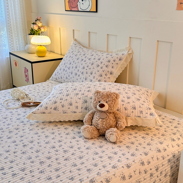 91家纺网 家纺一手货源 找家纺 岚吉家纺 2026新款云朵棉床盖三件套 幽兰