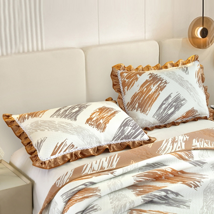 91家纺网 家纺一手货源 找家纺 典曼家纺 2025新款北欧风针织棉床盖三件套床盖 炫彩