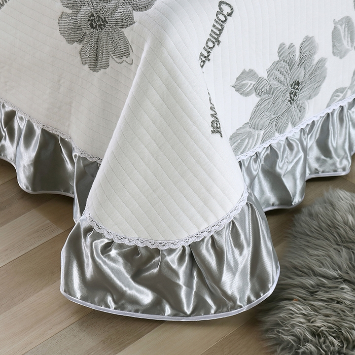 91家纺网 家纺一手货源 找家纺 典曼家纺 2025新款北欧风针织棉床盖三件套床盖 观花