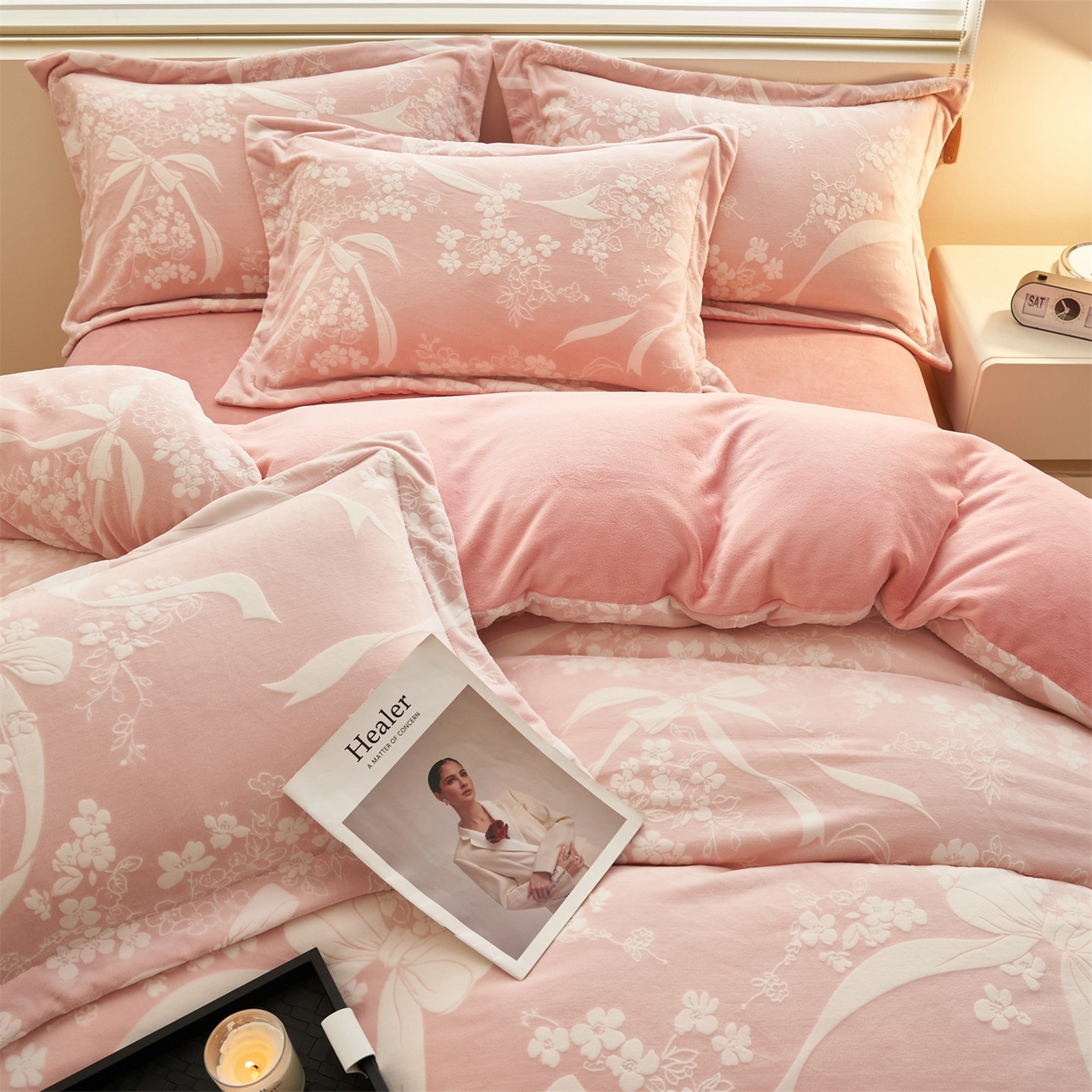 91家纺网 家纺一手货源 找家纺 （总）恒爱家纺 2025新款牛奶绒立体剪花四件套