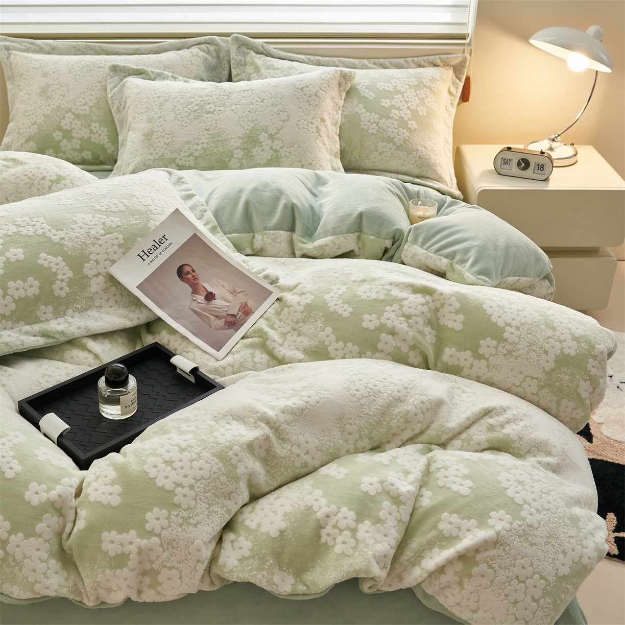 91家纺网 家纺一手货源 找家纺 （总）恒爱家纺 2025新款牛奶绒立体剪花四件套