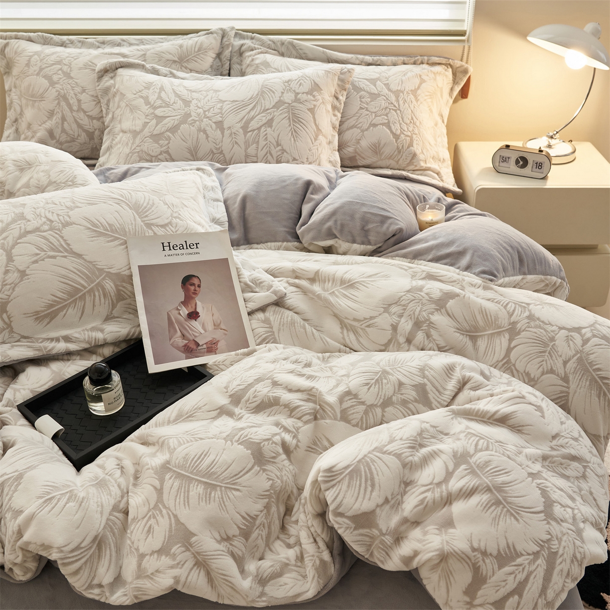 91家纺网 家纺一手货源 找家纺 （总）恒爱家纺 2025新款牛奶绒立体剪花四件套