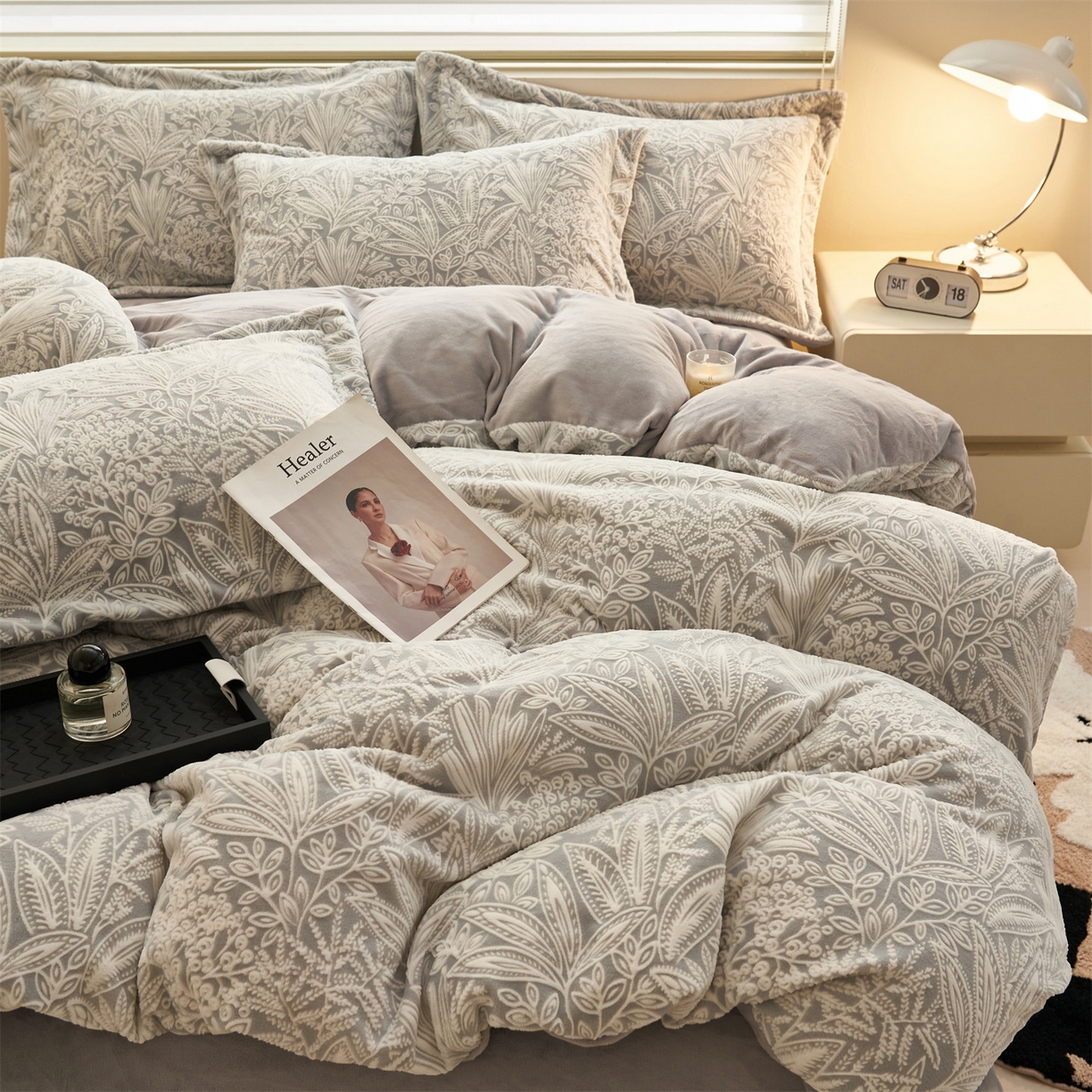 91家纺网 家纺一手货源 找家纺 （总）恒爱家纺 2025新款牛奶绒立体剪花四件套