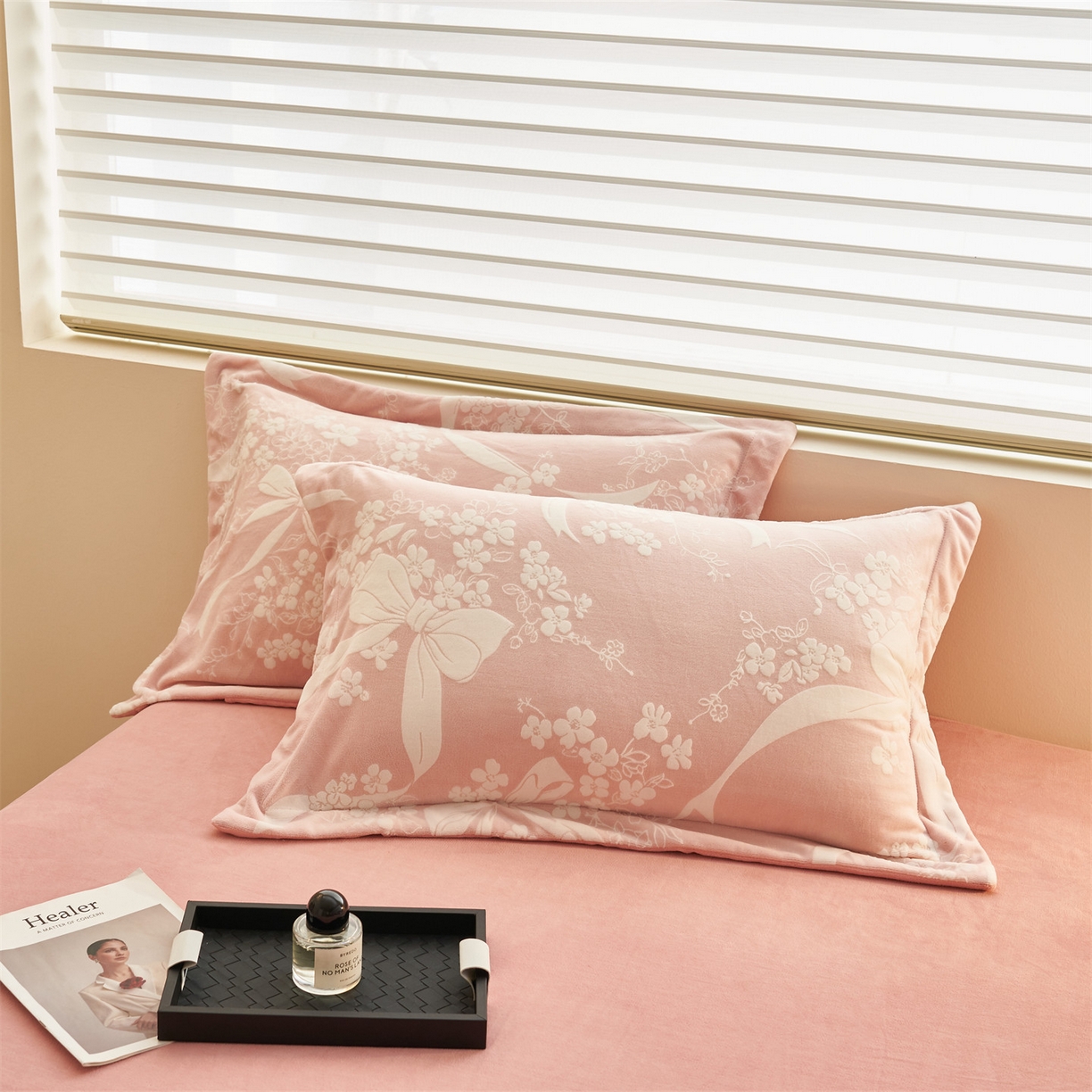 91家纺网 家纺一手货源 找家纺 恒爱家纺 2025新款牛奶绒立体剪花四件套 爱意绵绵