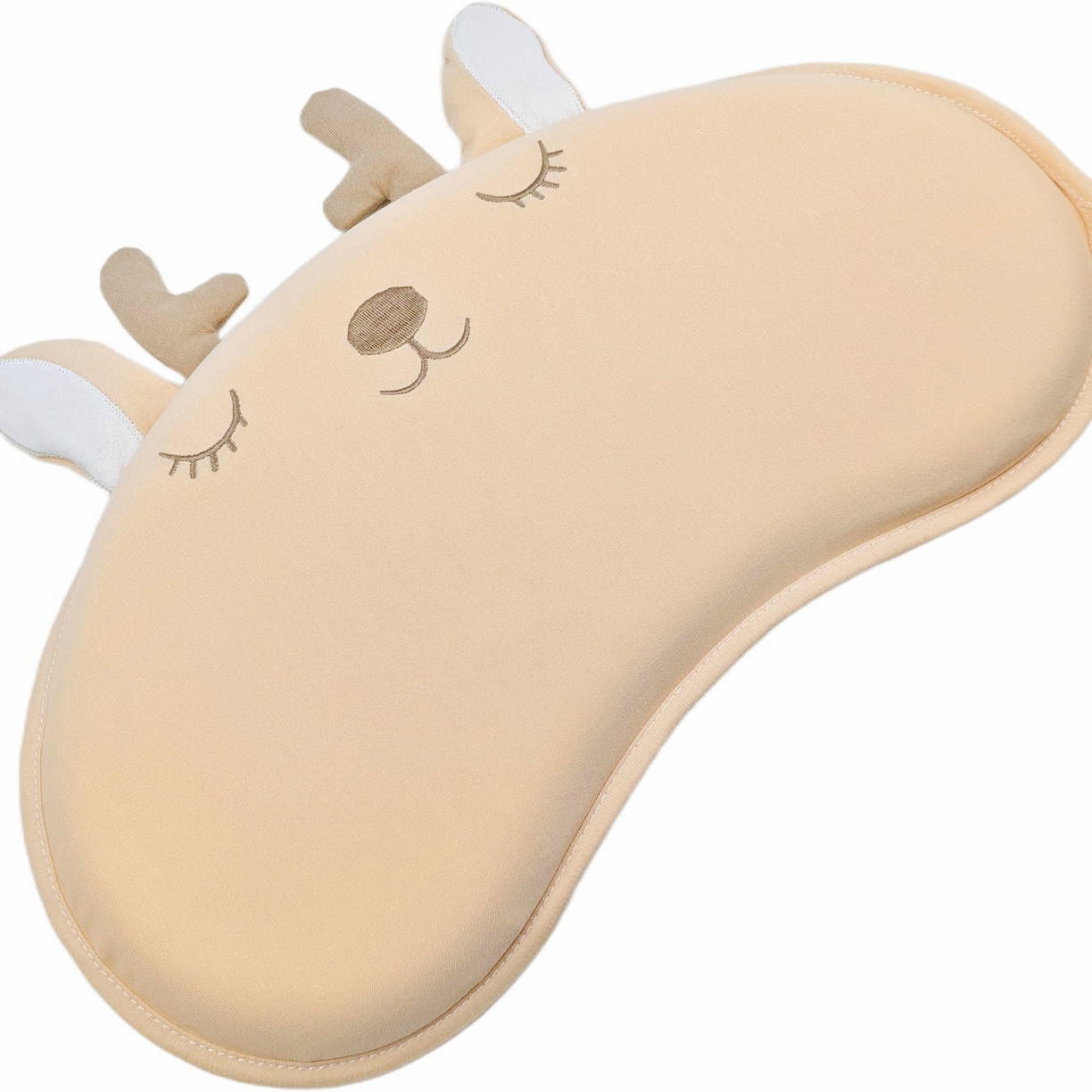 91家纺网 家纺一手货源 找家纺 小猫派 2025秋冬贴布绣月牙型可水洗亲水棉枕芯（新款9.1号有货） 舒眠鹿（耳朵可发声）