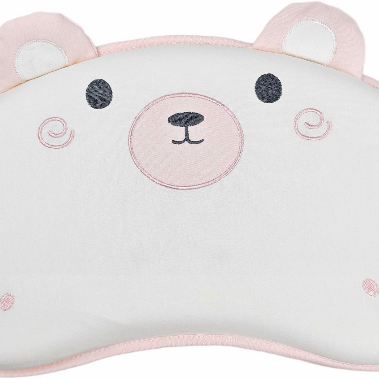 91家纺网 家纺一手货源 找家纺 小猫派 2025秋冬贴布绣月牙型可水洗亲水棉枕芯（新款9.1号有货） 安睡熊粉