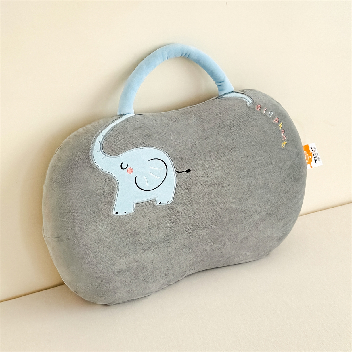 麦肯锡 2025新款暖绒大象手提猫肚枕枕头枕芯单枕芯 灰色